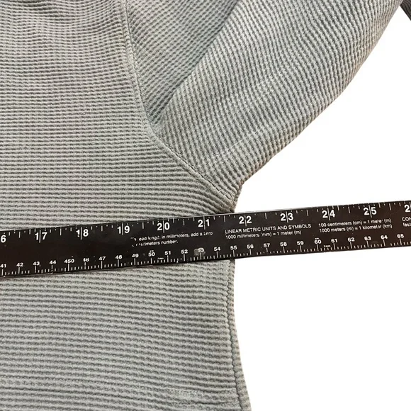 Athleta Blue textured knit women’s pullover hooded top SZ M - Picture 5 of 8